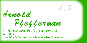 arnold pfefferman business card